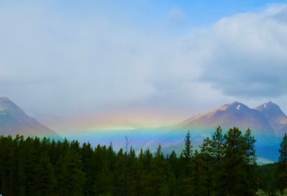 Rainbow over the Columbia River Valley near Golden, BC